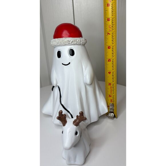 NEW Ghost W/ Santa Hat Walking Dog / Reindeer Halloween Christmas Viral TikTok - Picture 11 of 12